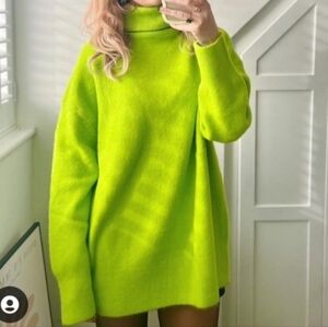 Zara oversize sweater neon green sizes M, S BNWT